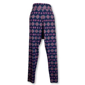 Simply Southern Collection Pink And Blue Geometric Aztec Print Leggings Medium